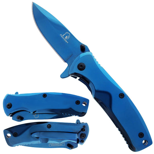 Falcon 7.75" Blue Spring Assisted Knife