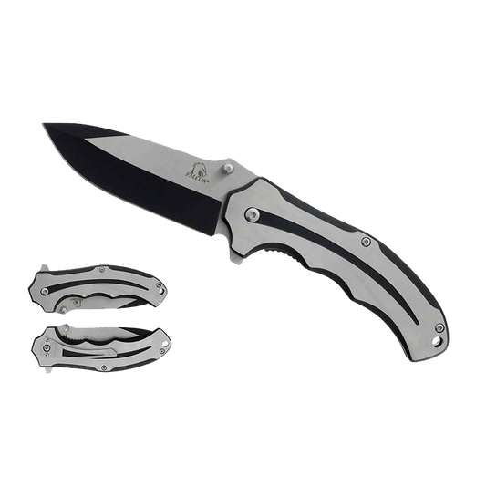 3" SIlver w Black Trim Blade & Handle