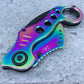 Falcon 7.5" Overall Rainbow Spring Assisted Karambit Knife