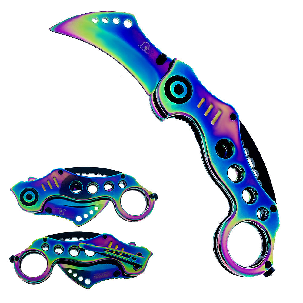 Wholesale Falcon Karambit Knife -  Rainbow Karambit Knives In-Bulk