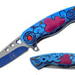 Falcon 7" Overall in Length Blue Handle w/ Pink Heart