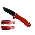 8" Red Pocket Knife with seat belt cutter and glass breaker