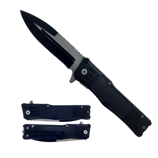 8" Overall Semi-Automatic Folding Knife Black