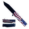 8" Overall Semi Automatic Folding Knife w/US Flag Handle