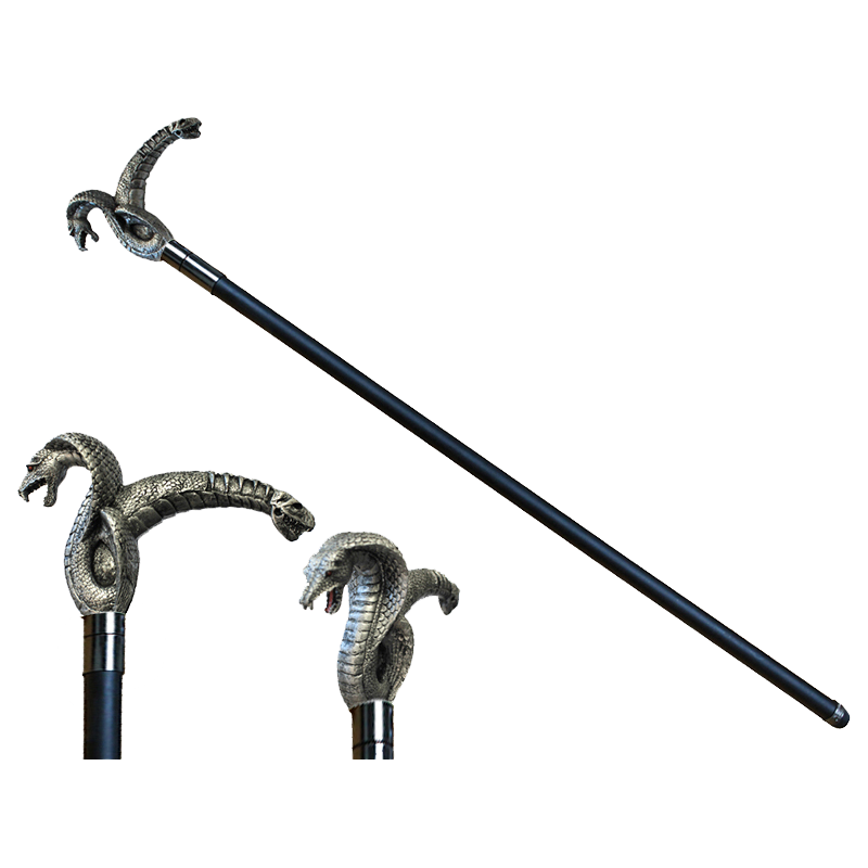 38" Cobra Walking Cane (silver)