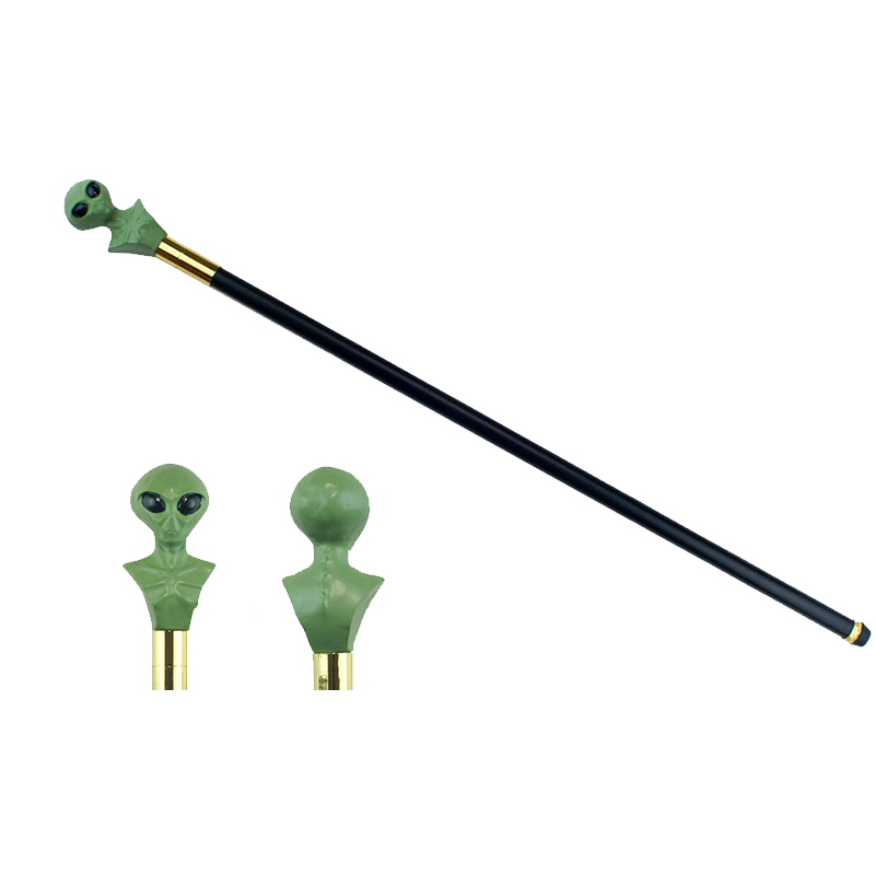 Green Alien Walking Cane (gold)