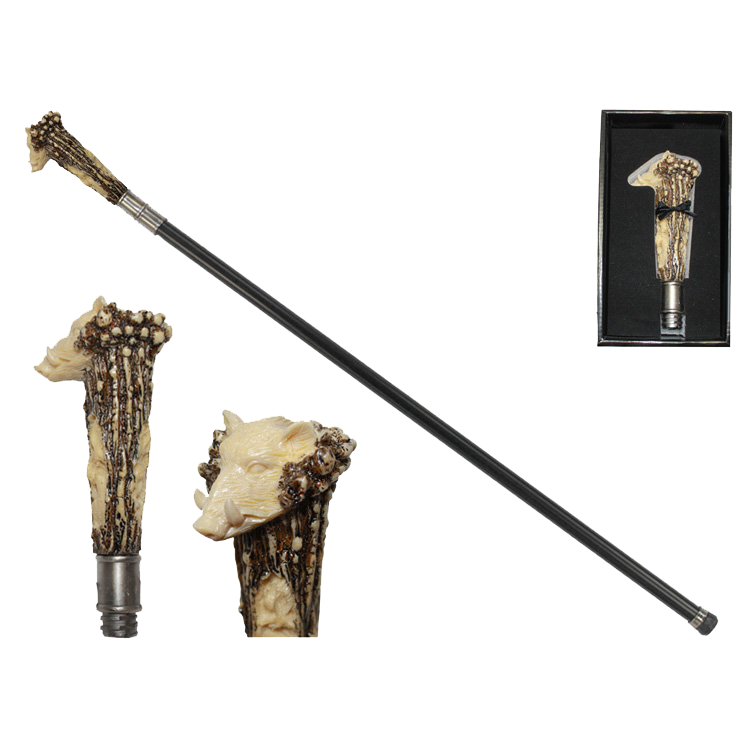 Boar walking cane head