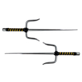 19" Chrome Sai with blackgold plastic wrapped handle.