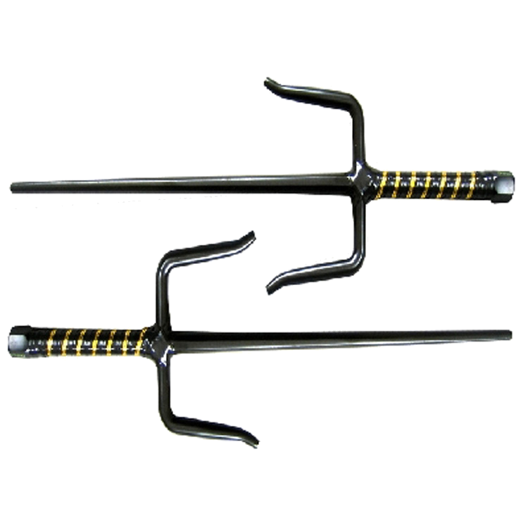 21" Black Sai with black/gold  plastic wrapped handle.