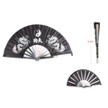 13 1/2" X 26" Steel black kung fu fan in black