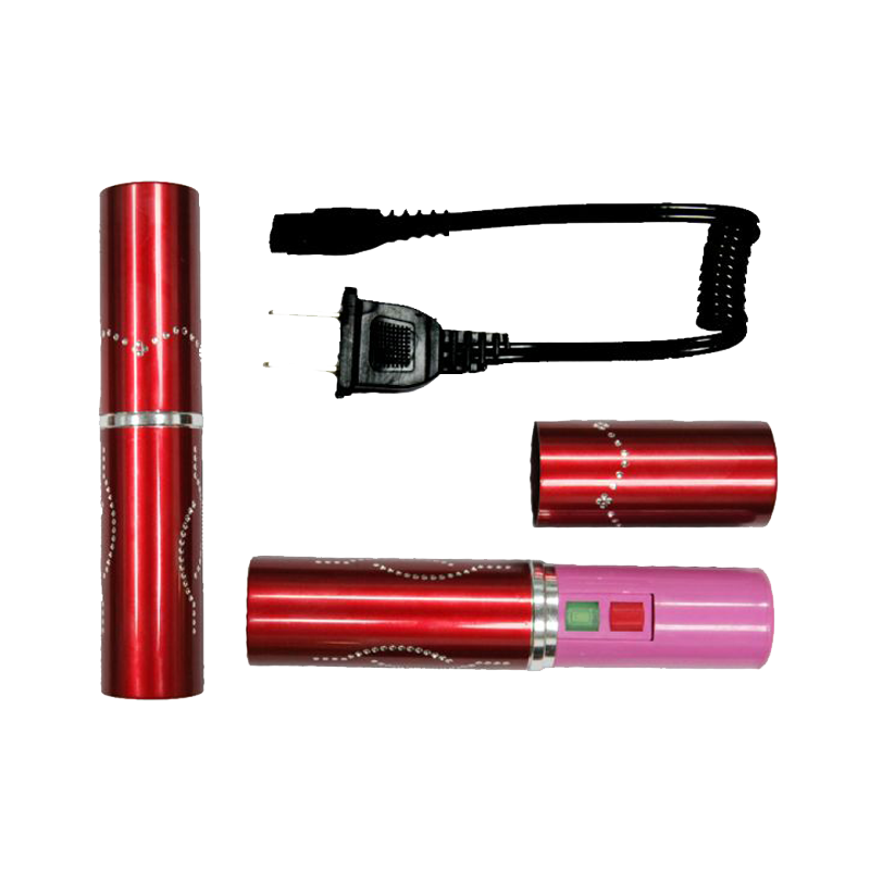 5"  5 million volt Lip Stick Style Stun Gun W/Flash Light Red 