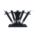15" 5 PCS HALBERD WOOD DAGGER STAND BLACK