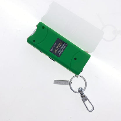 Thunder Blast rechargeable stun gun 5000k volts in green with keychain and metal clip