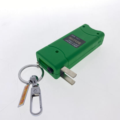 Thunder Blast rechargeable stun gun 5000k volts in green with keychain clip for personal safety
