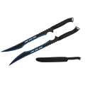 Tactical Master 27" Twin Tactical Machete Set (blue)