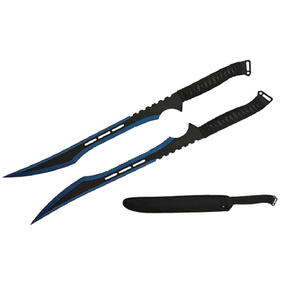 Tactical Master 27" Twin Tactical Machete Set (blue)