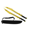 Tactical Master 27" Twin Tactical Machete Set (Gold)