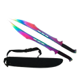 Tactical Master 27" Twin Tactical Machete Set (rainbow)