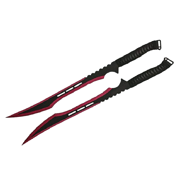 Tactical Master 27" Twin Tactical Machete Set (Red)