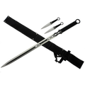 Tactical Master 27" Machete with 2 pcs 6" throwing knives