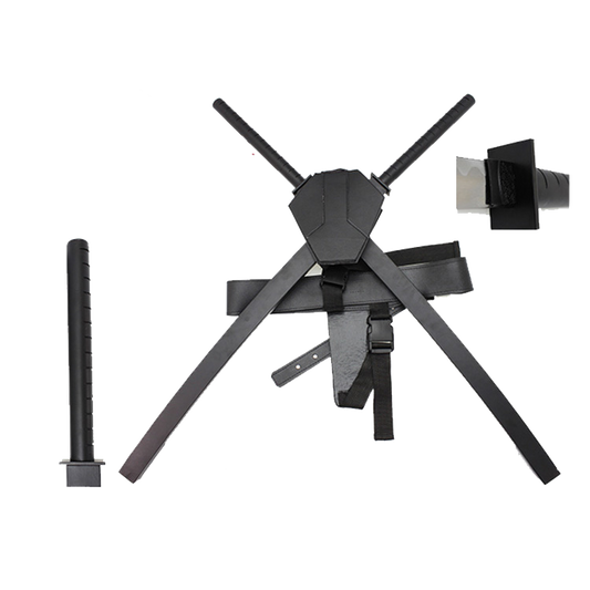 40" Double Sword with Leather Back Frog