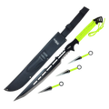 27" Machete With 3 PCS Throwing Knives Set