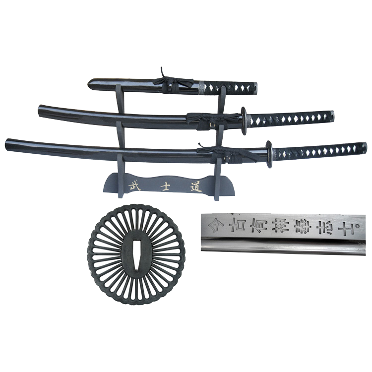 Musha Samurai Sword Set -  Black 3pcs Set