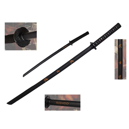 40" Black Wooden Samurai Sword (Bushido)