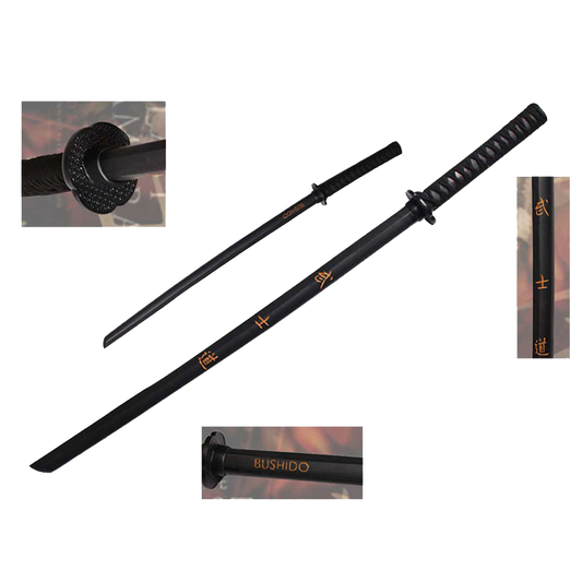 40" Black Wooden Samurai Sword (Bushido)