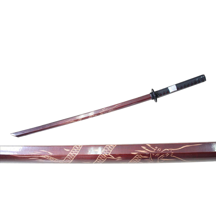 40" Red Wooden Samurai Sword (dragon)