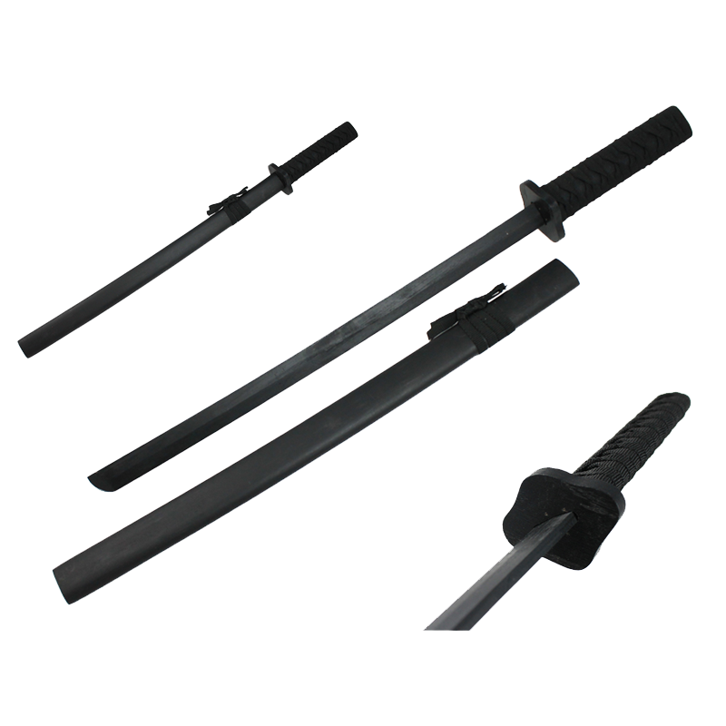 29 1/2" Black Wooden Samurai Sword with scabbard