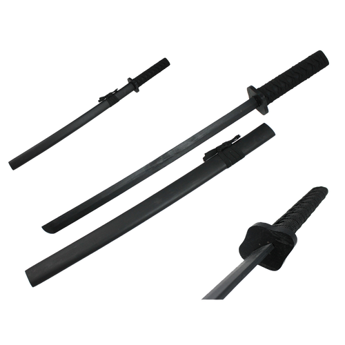 29 1/2" Black Wooden Samurai Sword with scabbard