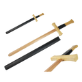29 1/2" Wooden Medieval Sword with black scabbard