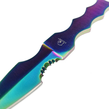 Wholesale Falcon Fixed Blade Rainbow Tactical Knife with a sleek design and vibrant colors