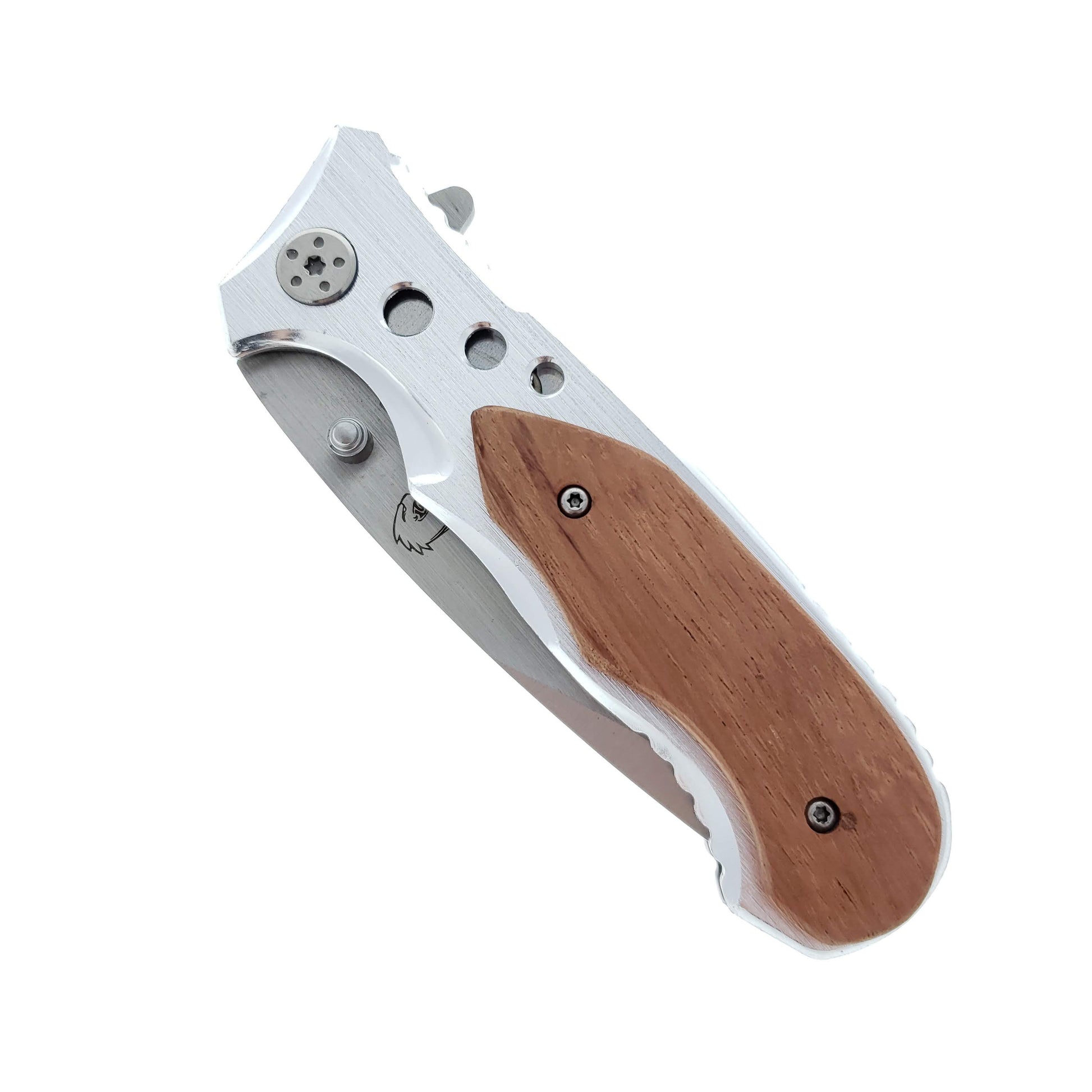 Wholesale Falcon Wood Handle Pocket Knife for Retailers with a sleek design and durable stainless steel blade