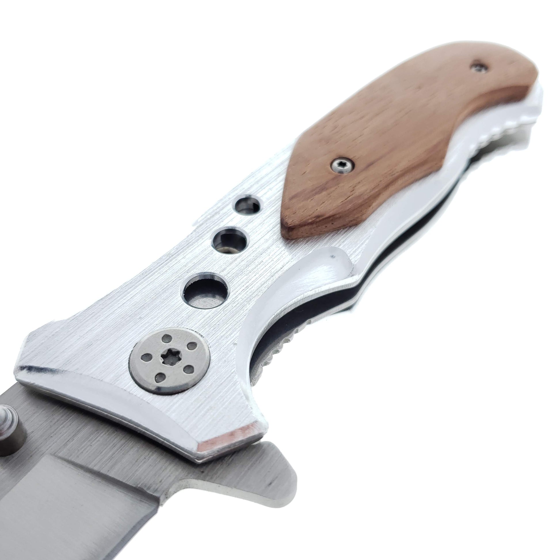 Wholesale Falcon Wood Handle Pocket Knife for Retailers with sleek design and stainless steel blade