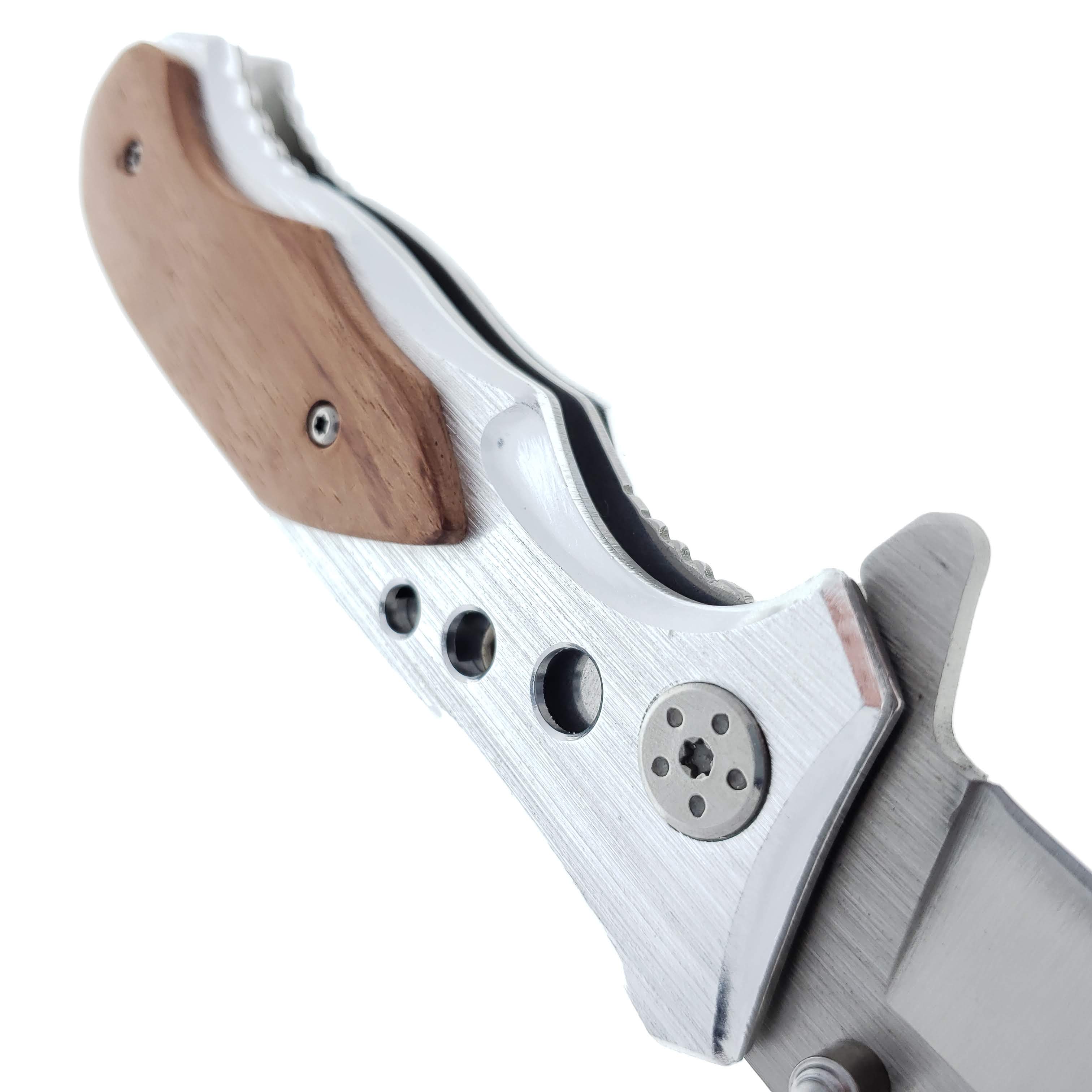 Wholesale Falcon Wood Handle Pocket Knife for Retailers with sleek design and stainless steel blade