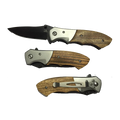 Wholesale Falcon Wooden Handle Spring Assisted Knife with durable blade and sleek design