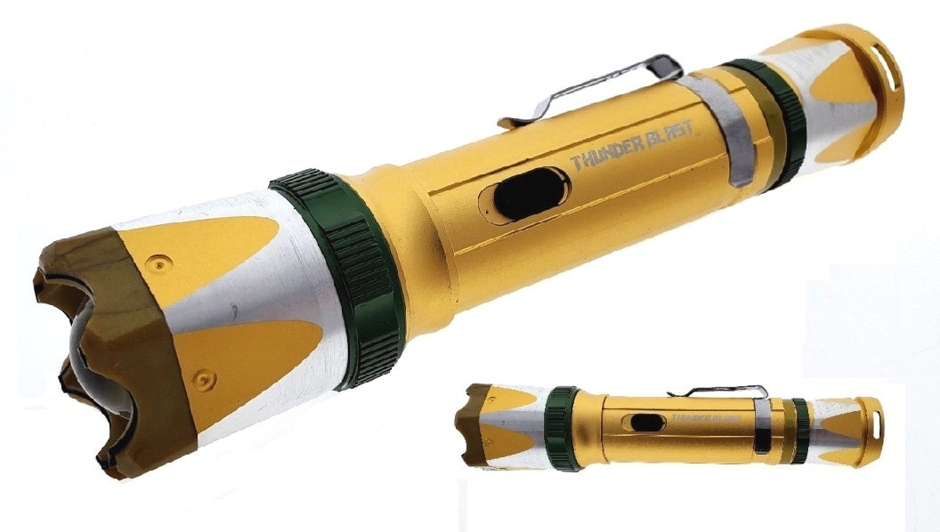 Wholesale Yellow Flashlight Stun Gun by Thunder Blast with durable design and compact size for personal safety